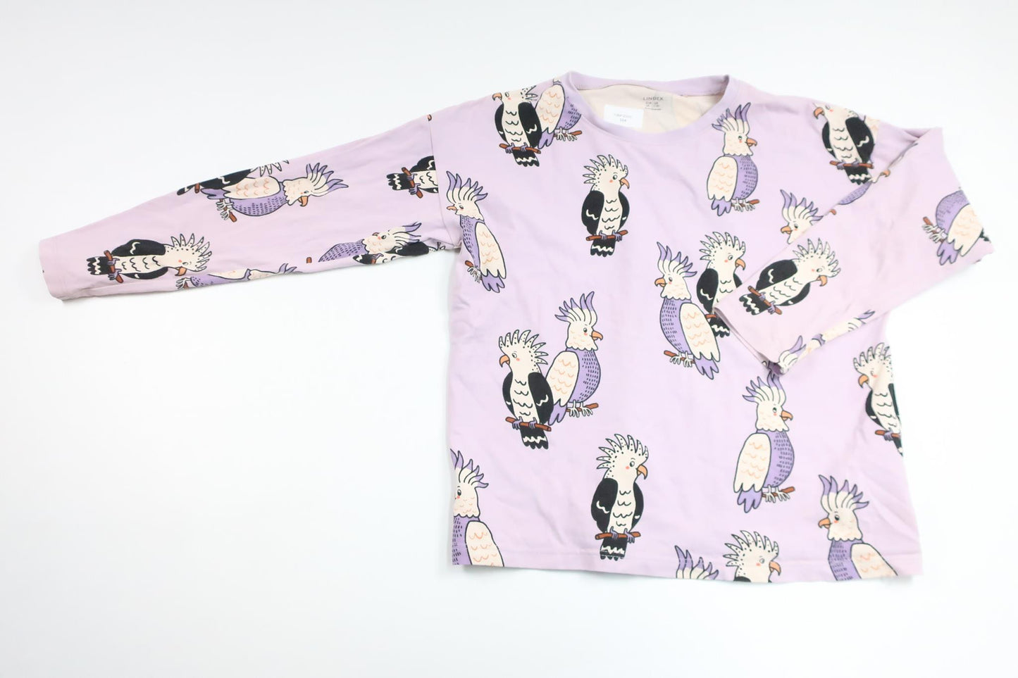 Tröja med kakaduor från Lindex - Storlek 128 - Lila