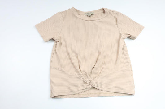 Ribbad t-shirt från Amy & Lucy - Storlek 122/128 - Beige