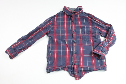 Rutig skjorta från Rebel - Storlek 98 - Marinblå