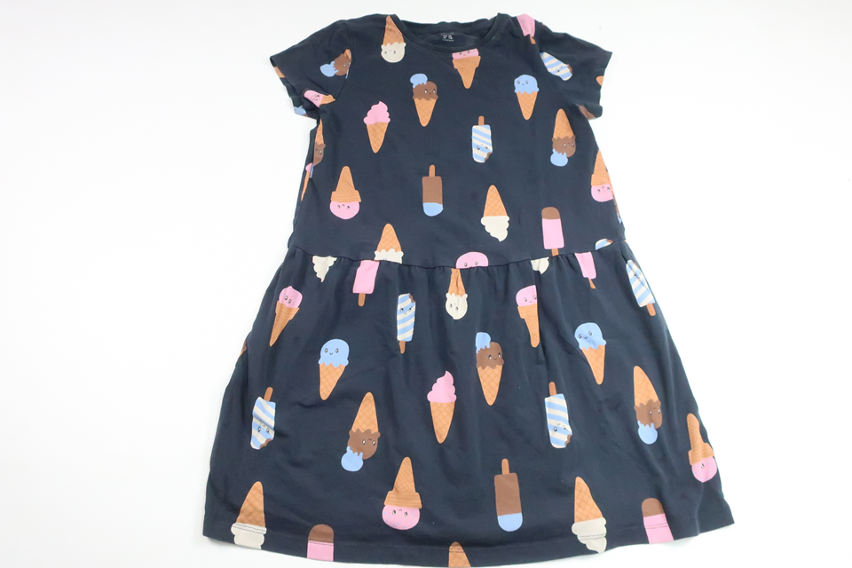 Klänning med glassar från Lindex - Storlek 128 - Marinblå