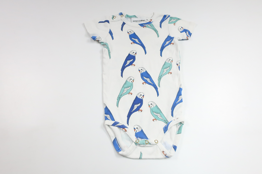 Body med undulater från Mini Rodini - Storlek 68/74 - Vit