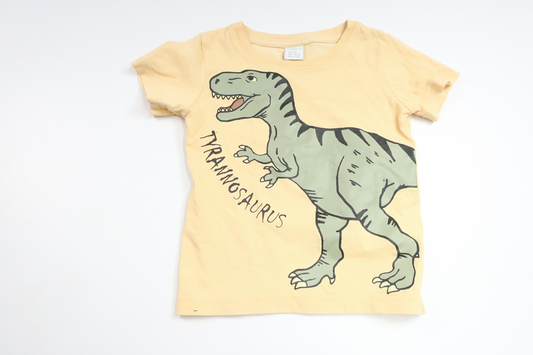 T-shirt med dinosaurie från Lindex - Storlek 92 - Gul