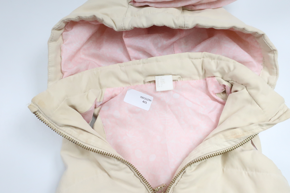 Väst med kanin luva från H&M - Storlek 74 - Benvit