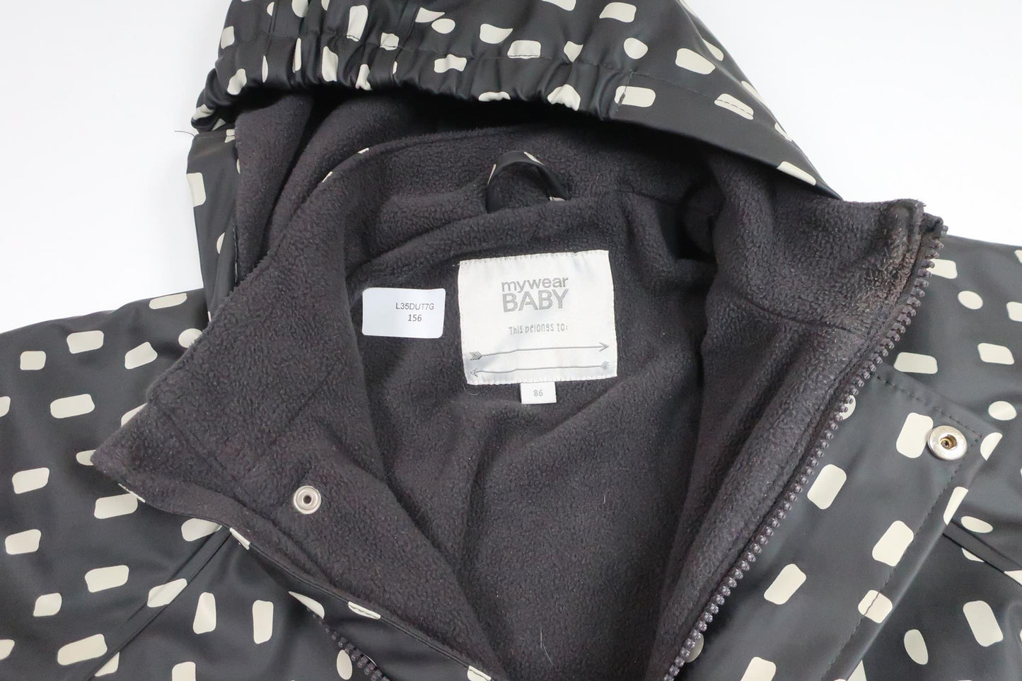 Fleecefodrad regnoverall från My Wear Baby - Storlek 86 - Grå