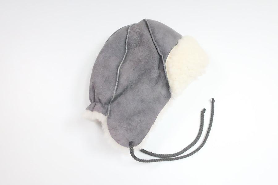 Mössa i äkta läder från Okänt - Storlek 48 - Grå