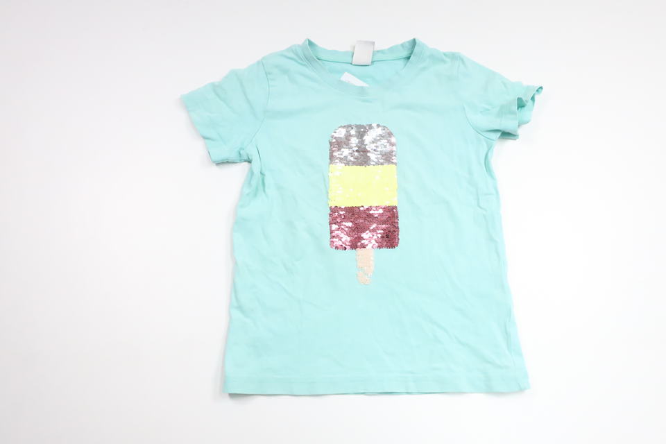 T-shirt med vändbara paljetter från Lindex - Storlek 110/116 - Blå