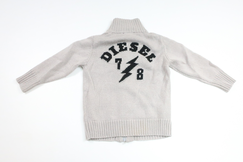 Stickad kofta i 50% ull från Diesel - Storlek 92 - Grå