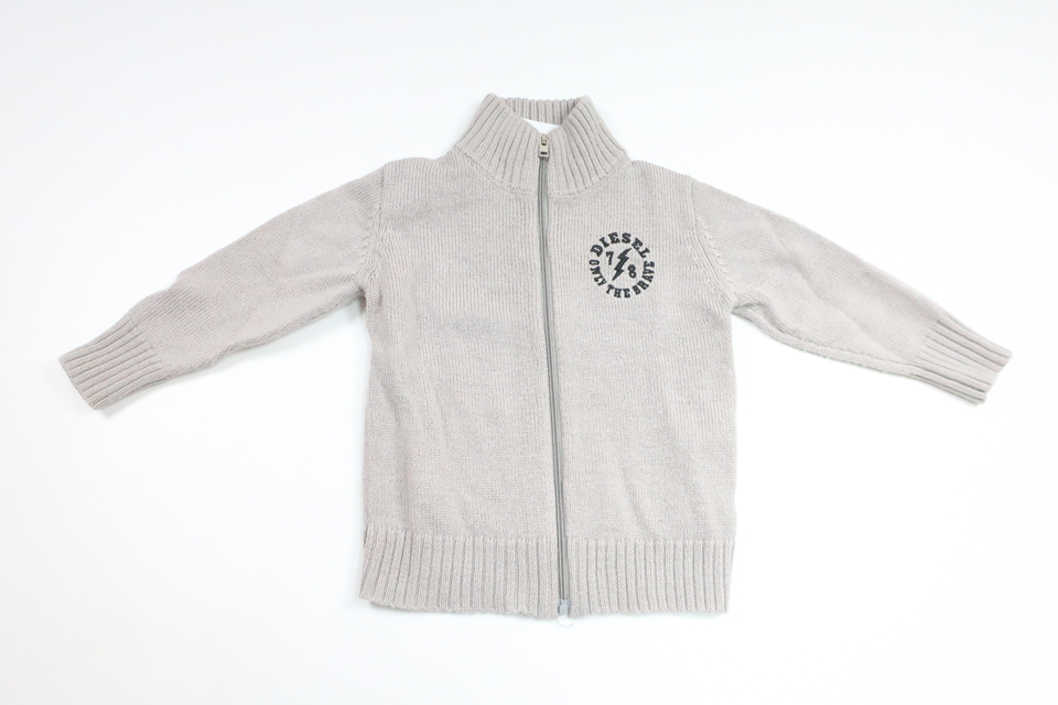 Stickad kofta i 50% ull från Diesel - Storlek 92 - Grå