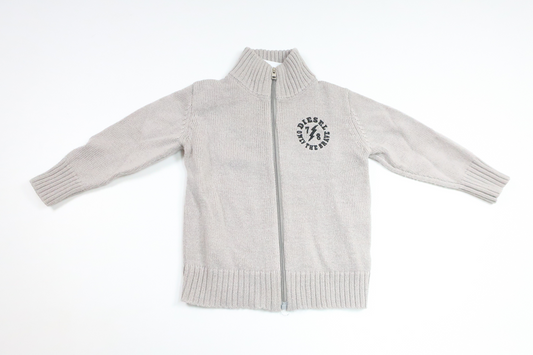 Stickad kofta i 50% ull från Diesel - Storlek 92 - Grå