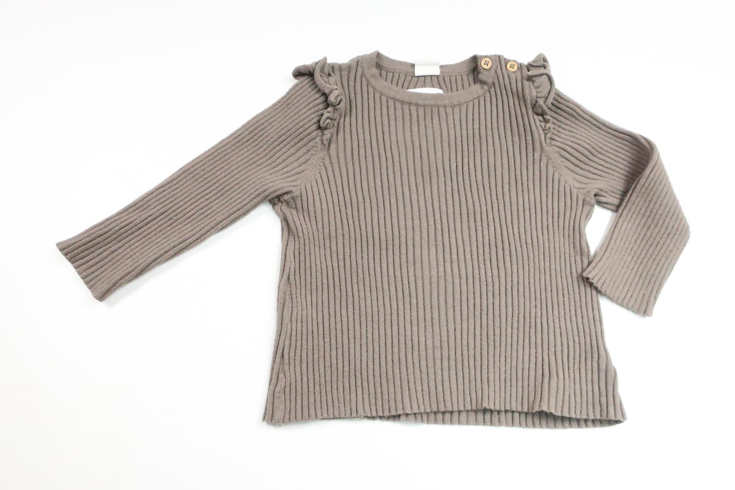 Ribbad tröja från H&M - Storlek 74 - Grå