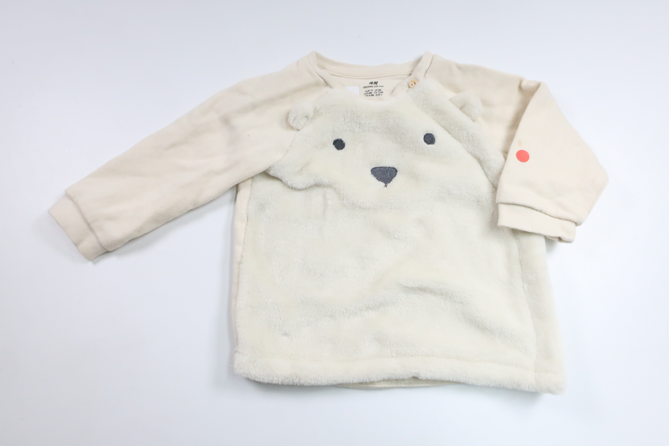 Tröja i fleece från H&M - Storlek 74 - Benvit