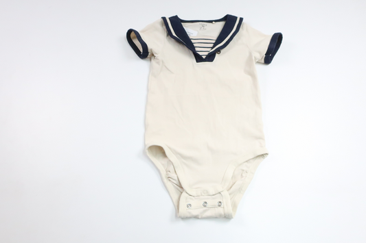 Sjömansbody från Lindex - Storlek 80 - Benvit