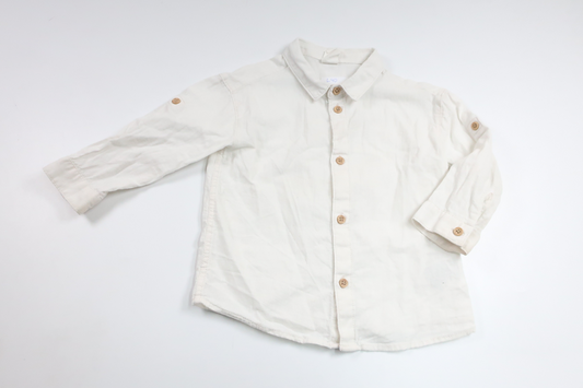 Skjorta i linnemix från H&M - Storlek 80 - Benvit