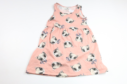 Klänning med katter från H&M - Storlek 110/116 - Rosa