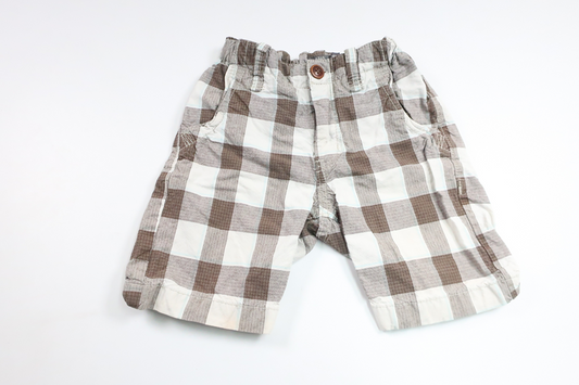 Rutig shorts från H&M - Storlek 98 - Beige