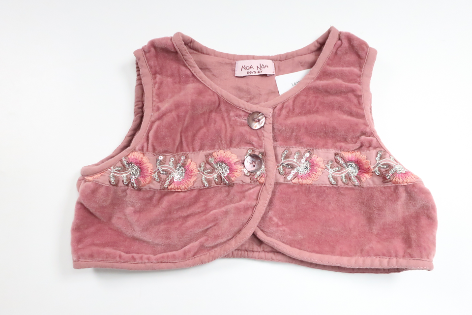 Väst i velour från Noa Noa Miniature - Storlek 116 - Rosa