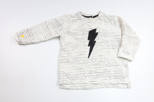 Randig tröja från Wogi - Storlek 86/92 - Benvit