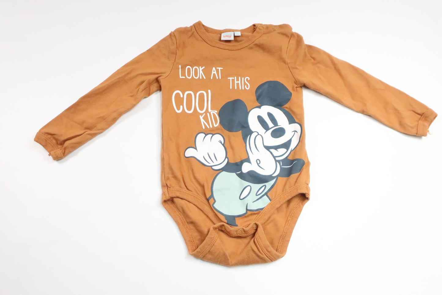 Body med Musse Pigg från Disney - Storlek 86/92 - Brun