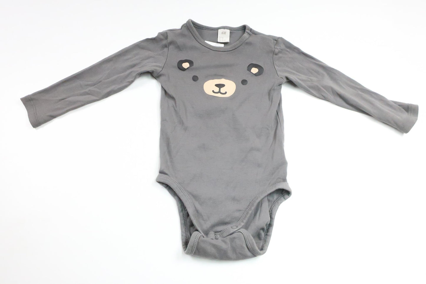Body med nalle från H&M - Storlek 92 - Grå
