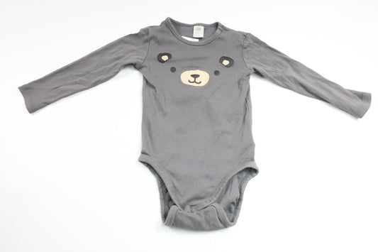 Body med nalle från H&M - Storlek 92 - Grå
