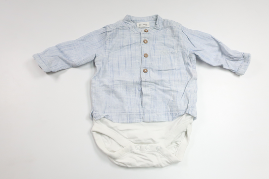 Skjortbody från Newbie - Storlek 62 - Blå