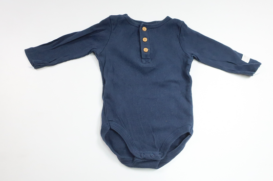 Ribbad body från Tiny One - Storlek 62 - Marinblå