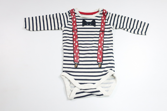 Randig body från Name It - Storlek 56 - Vit