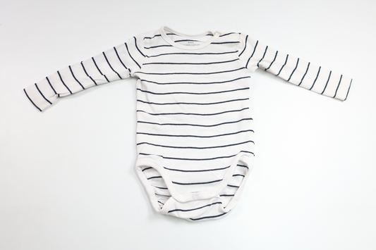 Randig body från H&M - Storlek 68 - Vit