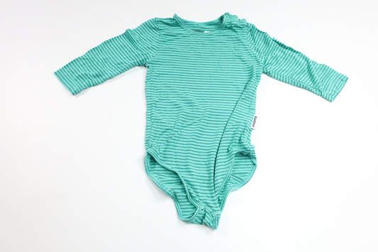 Randig body från Bamboo Basic - Storlek 74 - Grön