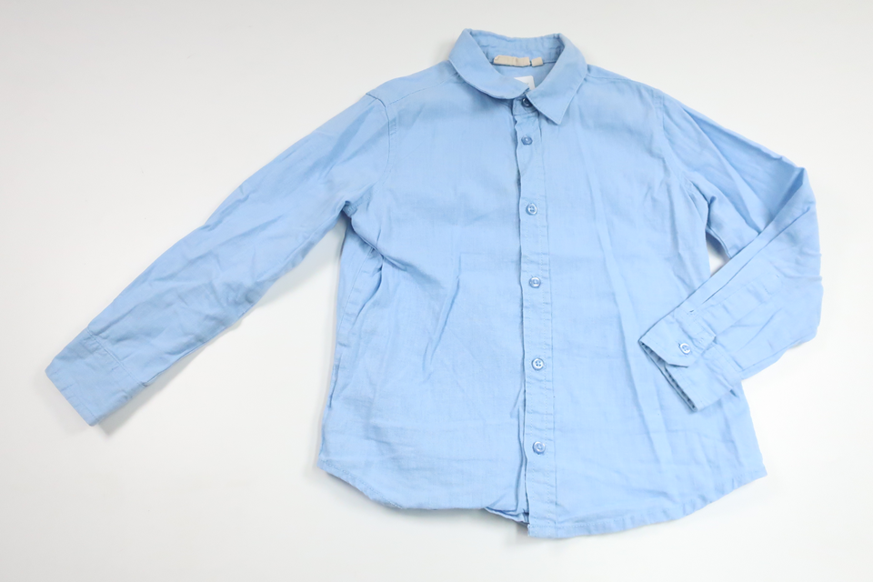 Skjorta i linnemix från Wai Wai - Storlek 110/116 - Blå