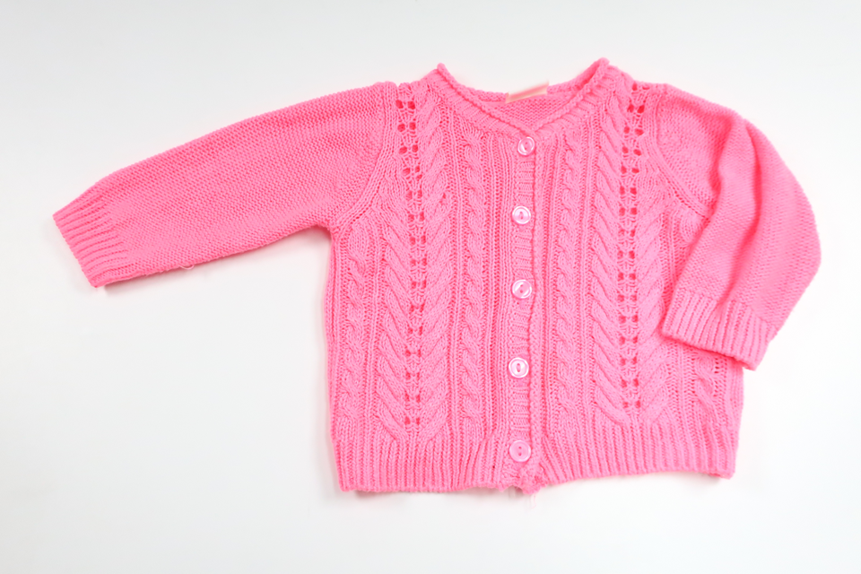 Stickad kofta från Lindex - Storlek 62 - Neon