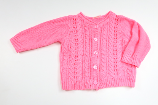 Stickad kofta från Lindex - Storlek 62 - Neon