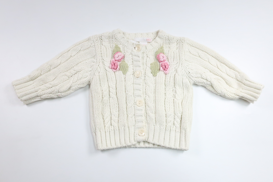 Stickad kofta från H&M - Storlek 68 - Benvit