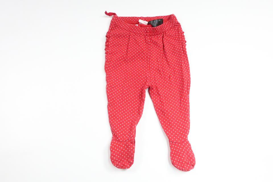 Polka dot trousers with ruffles from H&amp;M - Size 50 - Red