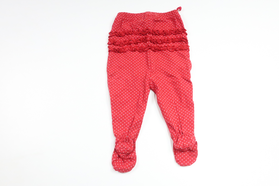 Polka dot trousers with ruffles from H&amp;M - Size 50 - Red