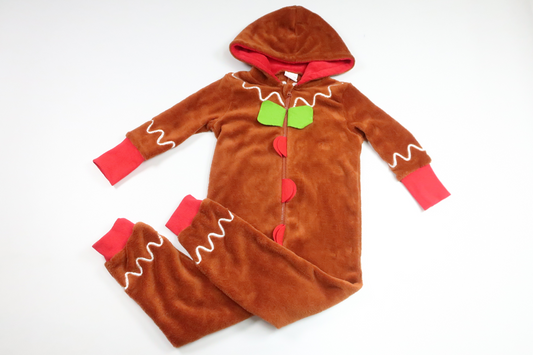 Pepparkaksoverall i fleece från Okänt - Storlek 104/110 - Brun