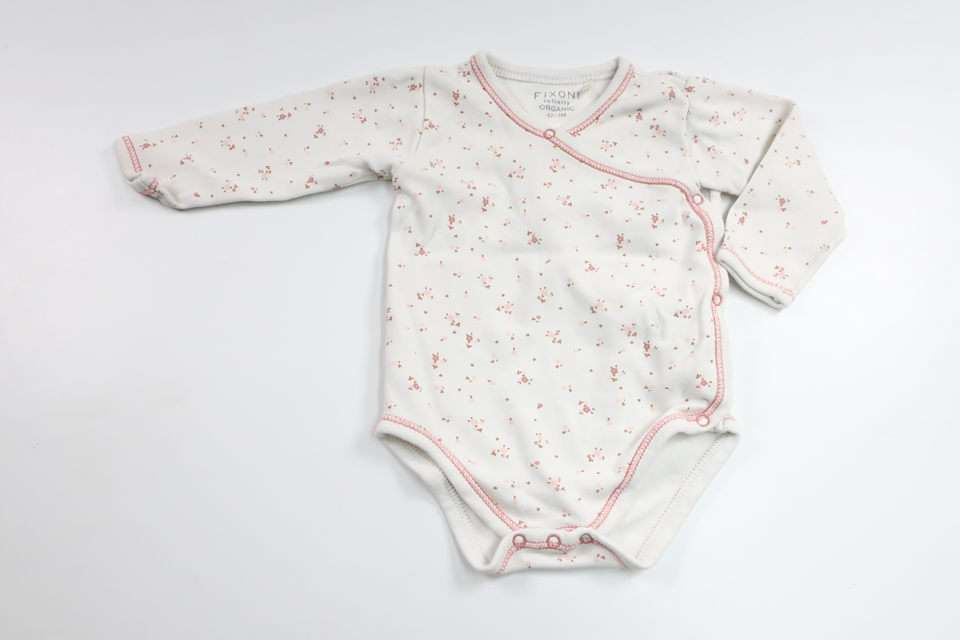 Blommig body från Fixoni - Storlek 62 - Vit