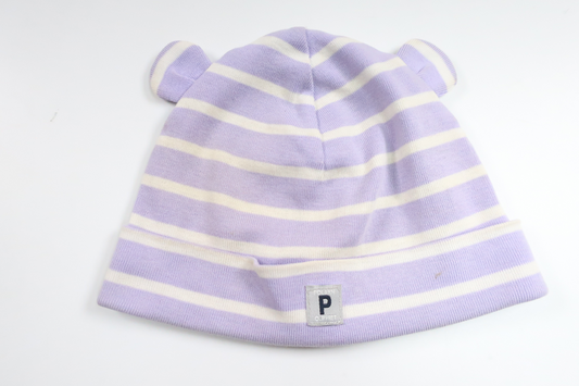 Randig mössa med öron från Polarn o. Pyret - Storlek 40/42 - Lila