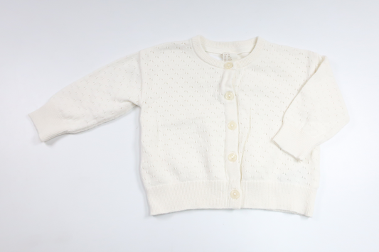 Stickad kofta från H&M - Storlek 68 - Vit