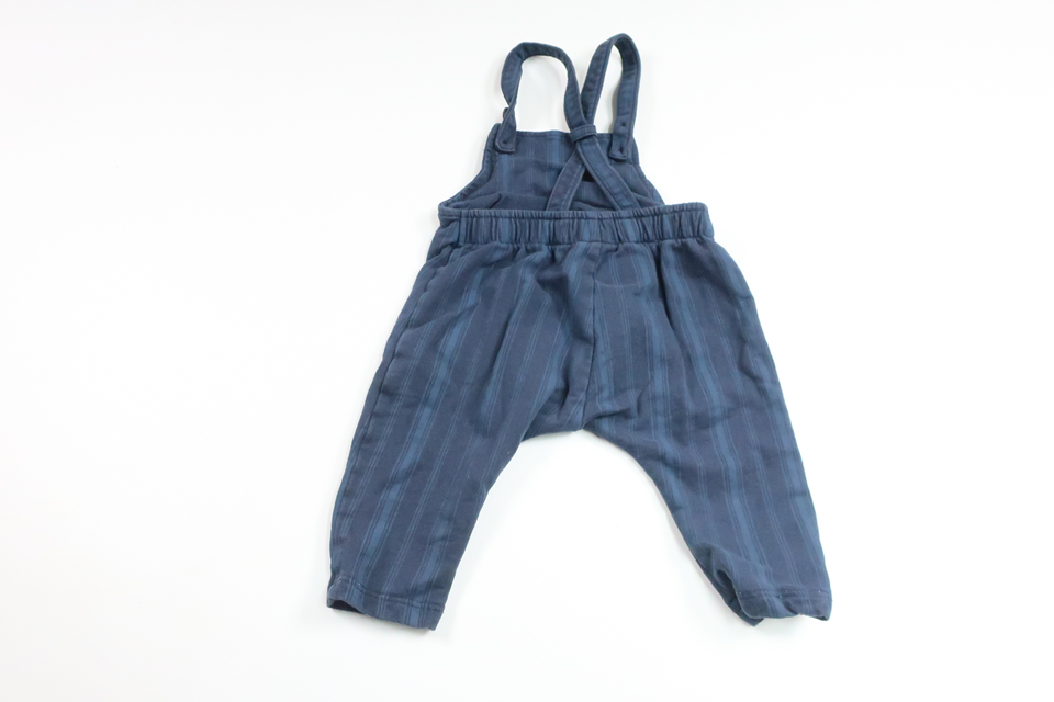 Randiga hängselbyxor från Lindex - Storlek 56 - Marinblå