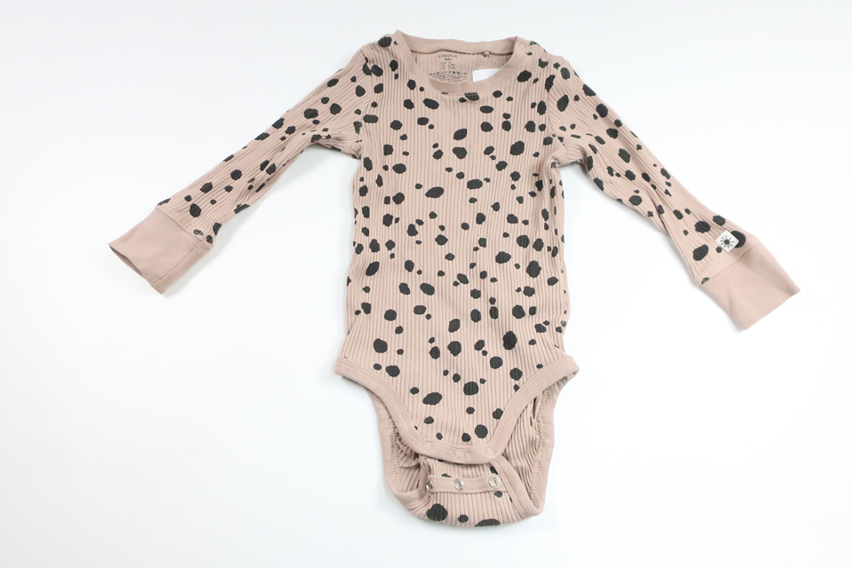 Ribbad body från Lindex - Storlek 74 - Beige