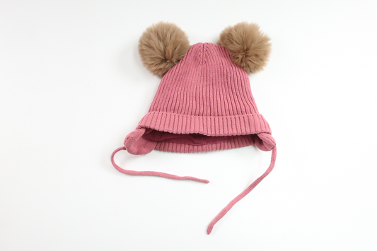 Mössa med tofs från Name It - Storlek 45/47 - Rosa