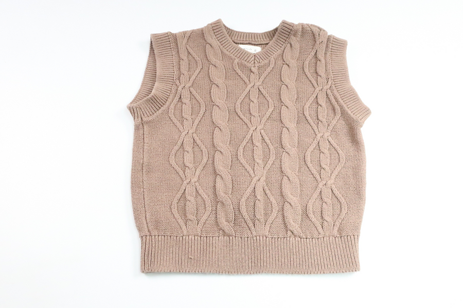 Stickad väst från Newbie - Storlek 86/92 - Beige