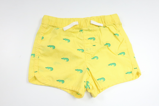 Shorts med krokodiler från H&M - Storlek 74 - Gul