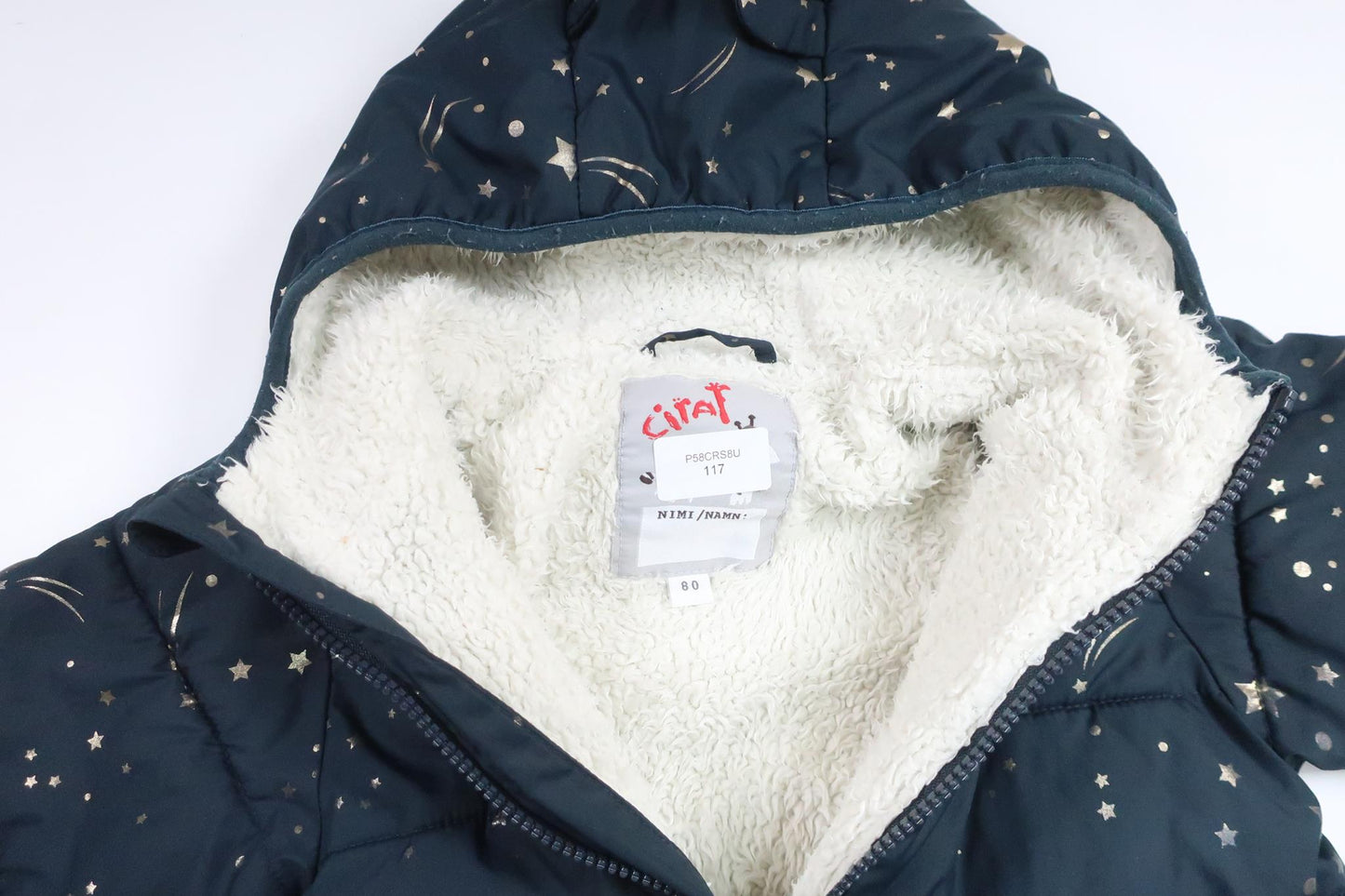 Fleecefodrad overall från Citat - Storlek 80 - Marinblå