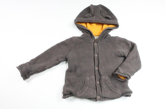 Fodrad stickad munkjacka från Lupilu - Storlek 86/92 - Grå