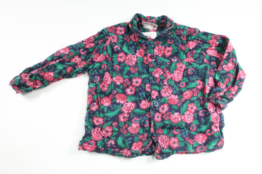 Blommig blus från Polarn o. Pyret - Storlek 90 - Multi