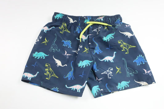 Badshorts med dinosaurier från H&M - Storlek 98/104 - Marinblå