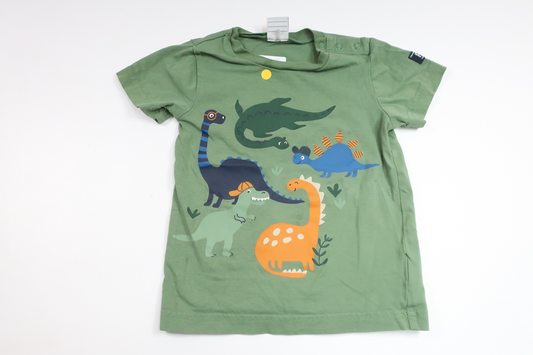 T-shirt med dinosaurier från Polarn o. Pyret - Storlek 92 - Grön