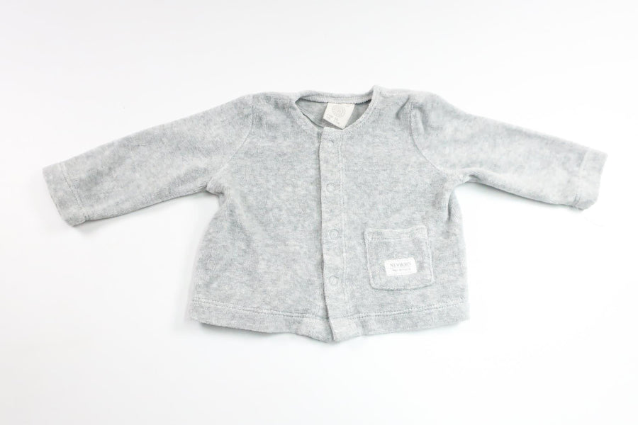 Kofta i fleece från Lindex - Storlek 56 - Grå